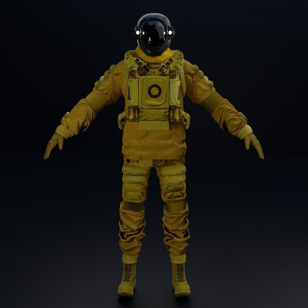 Spacesuit 3D Model – Low Poly Biohazard Character, FBX, OBJ - View 16