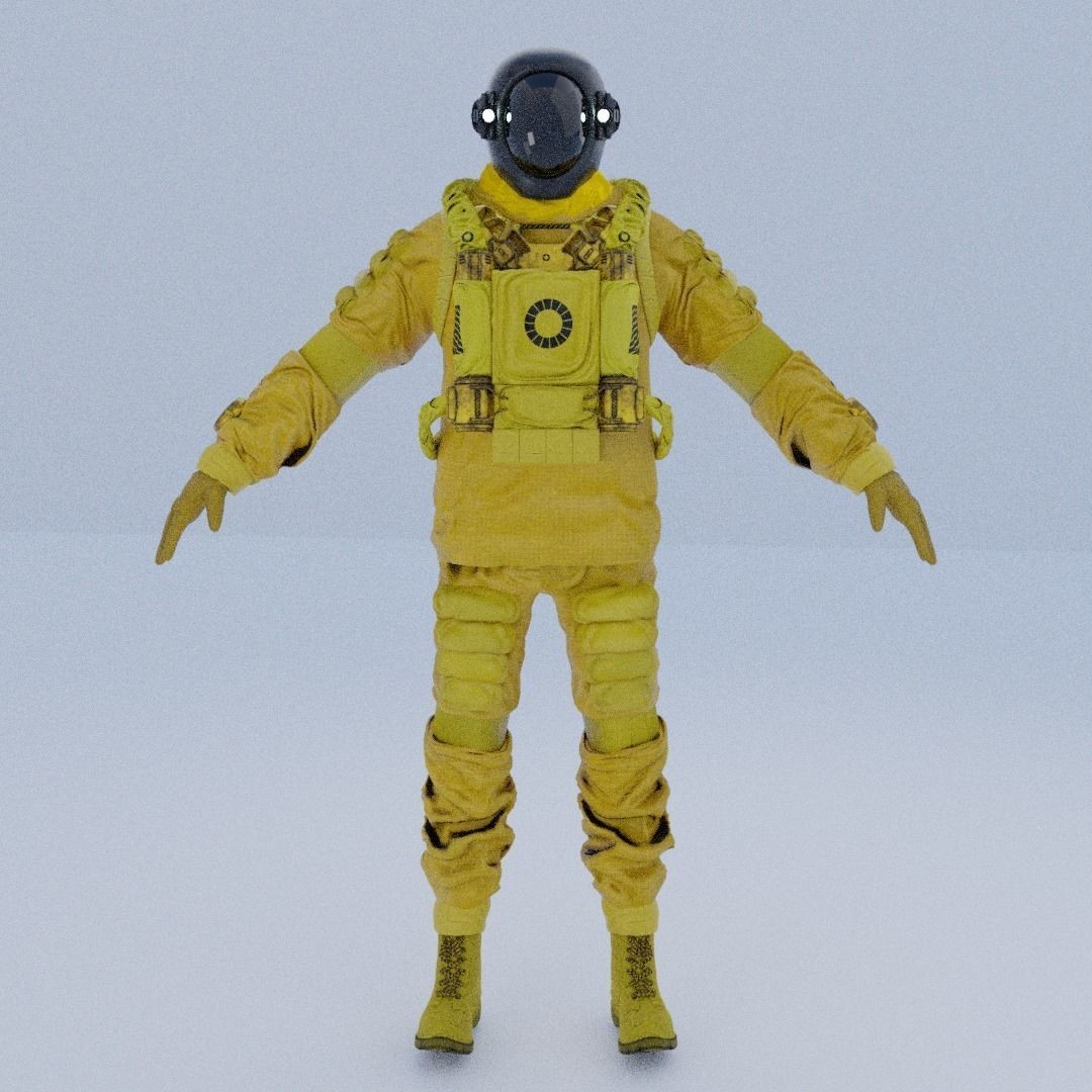 Spacesuit 3D Model – Low Poly Biohazard Character, FBX, OBJ - View 17