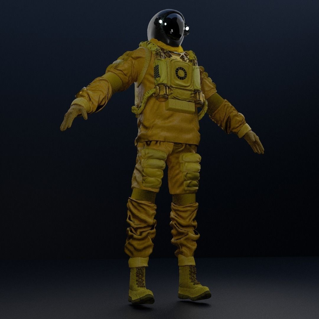 Spacesuit 3D Model – Low Poly Biohazard Character, FBX, OBJ - View 19