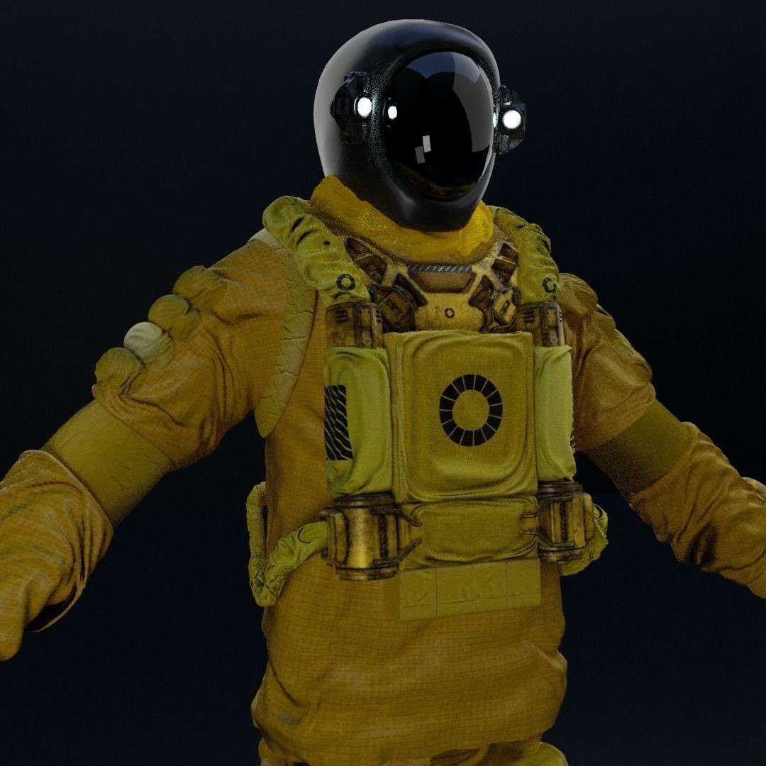 Spacesuit 3D Model – Low Poly Biohazard Character, FBX, OBJ - View 20