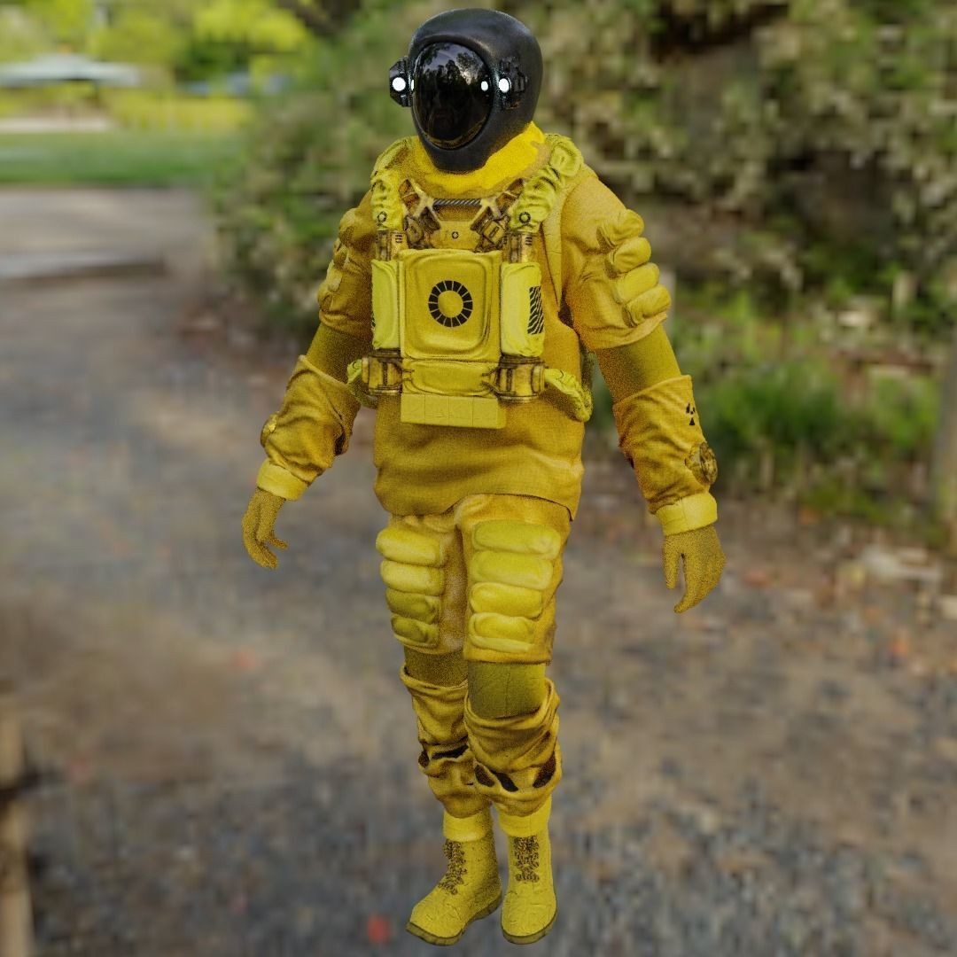 Spacesuit 3D Model – Low Poly Biohazard Character, FBX, OBJ - View 28