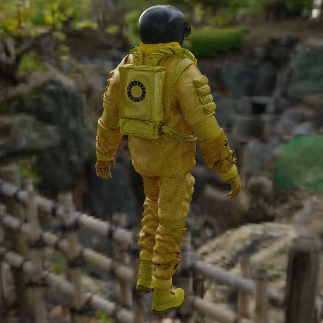 Spacesuit 3D Model – Low Poly Biohazard Character, FBX, OBJ - View 30