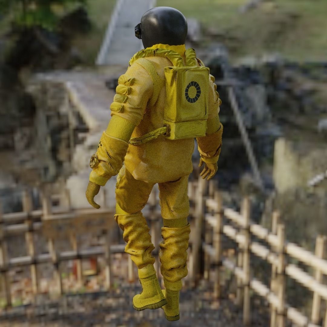Spacesuit 3D Model – Low Poly Biohazard Character, FBX, OBJ - View 31