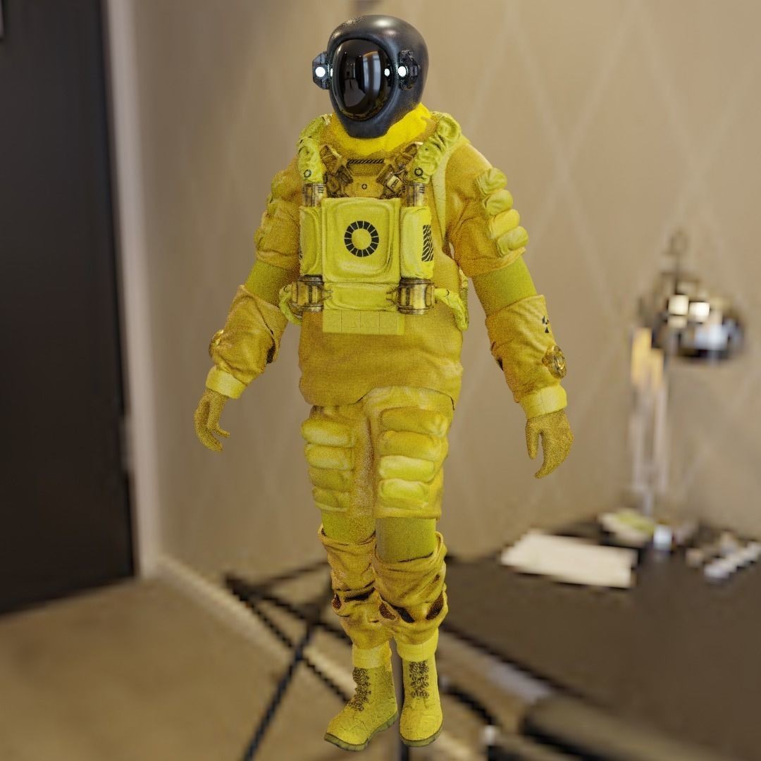 Spacesuit 3D Model – Low Poly Biohazard Character, FBX, OBJ - View 32