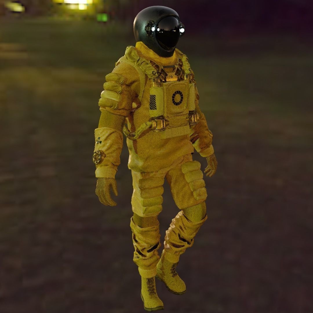 Spacesuit 3D Model – Low Poly Biohazard Character, FBX, OBJ - View 4