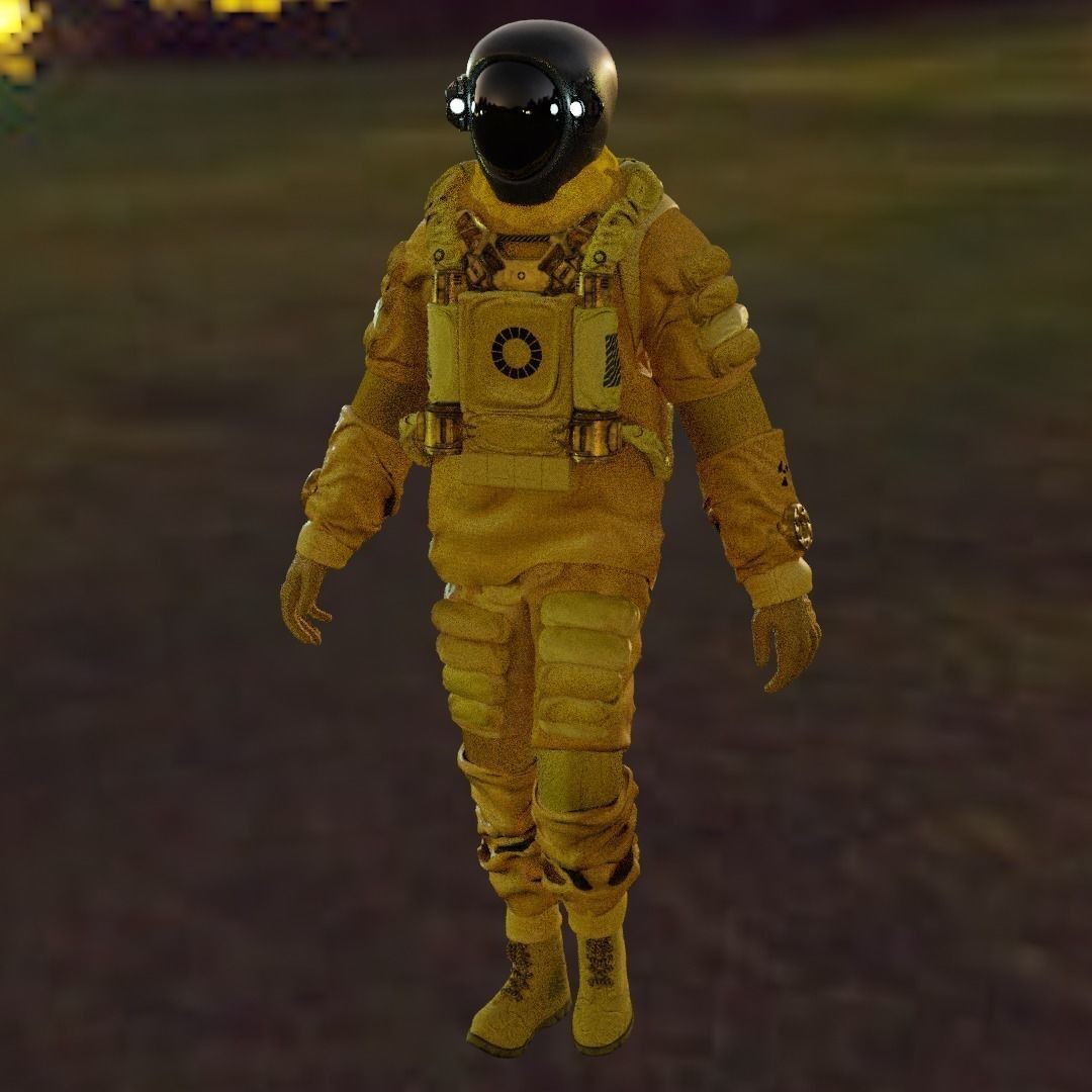 Spacesuit 3D Model – Low Poly Biohazard Character, FBX, OBJ - View 5