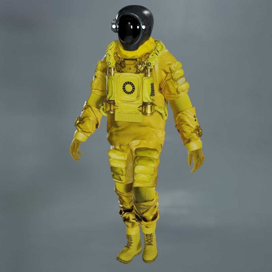 Spacesuit 3D Model – Low Poly Biohazard Character, FBX, OBJ - View 6