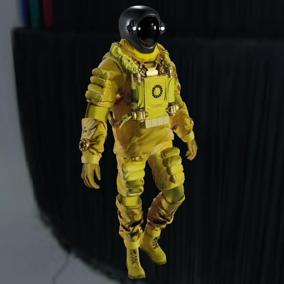 Spacesuit 3D Model – Low Poly Biohazard Character, FBX, OBJ - View 7