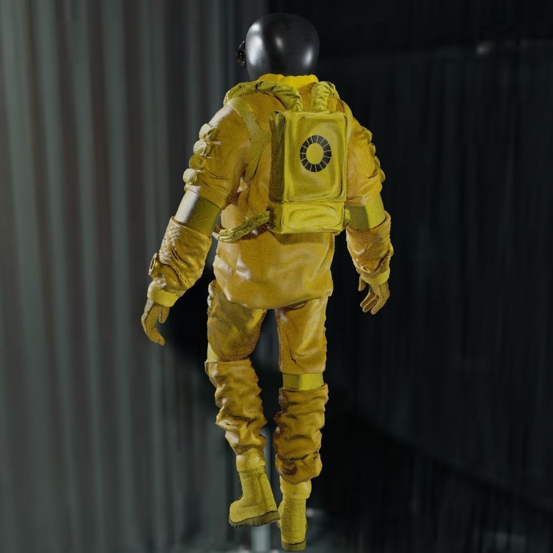 Spacesuit 3D Model – Low Poly Biohazard Character, FBX, OBJ - View 8