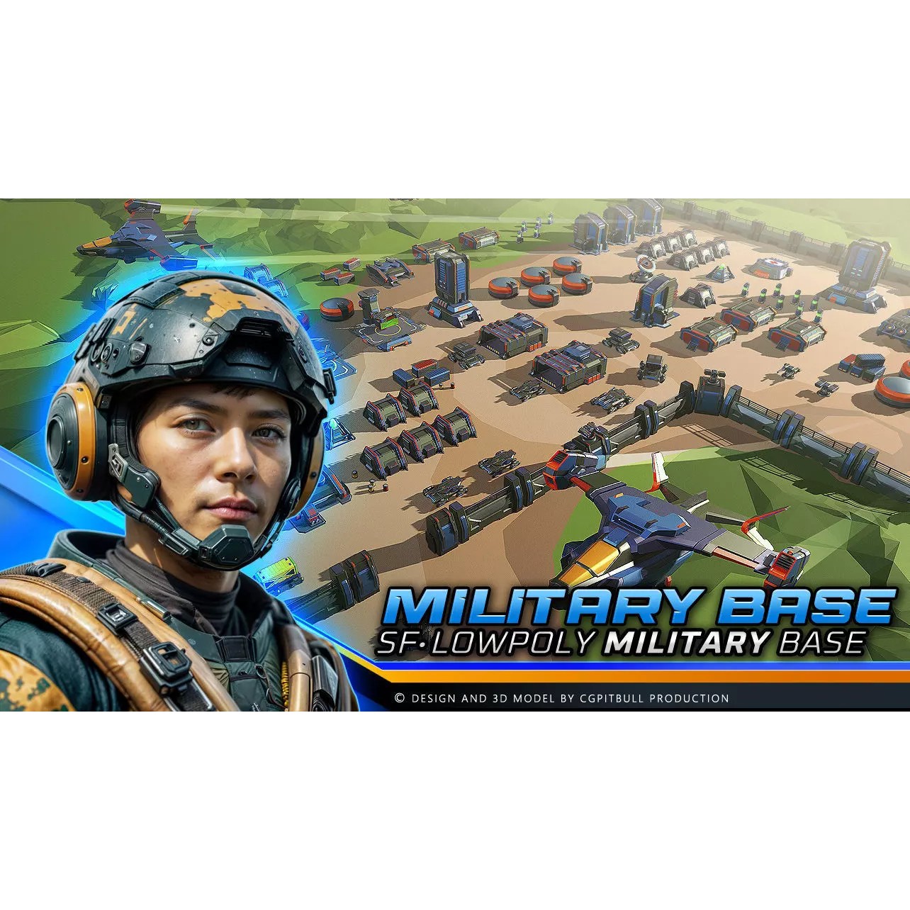 LowPoly SF Military Base - Low-Poly Game-Ready 3D Model - View 2