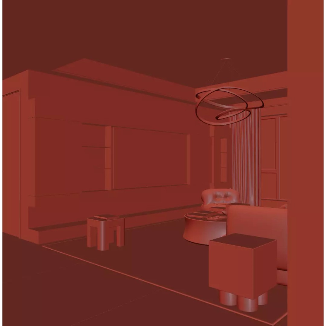 Warm Minimal Living Space 3D Model – Modern Sofa, PBR Textures, FBX - View 12