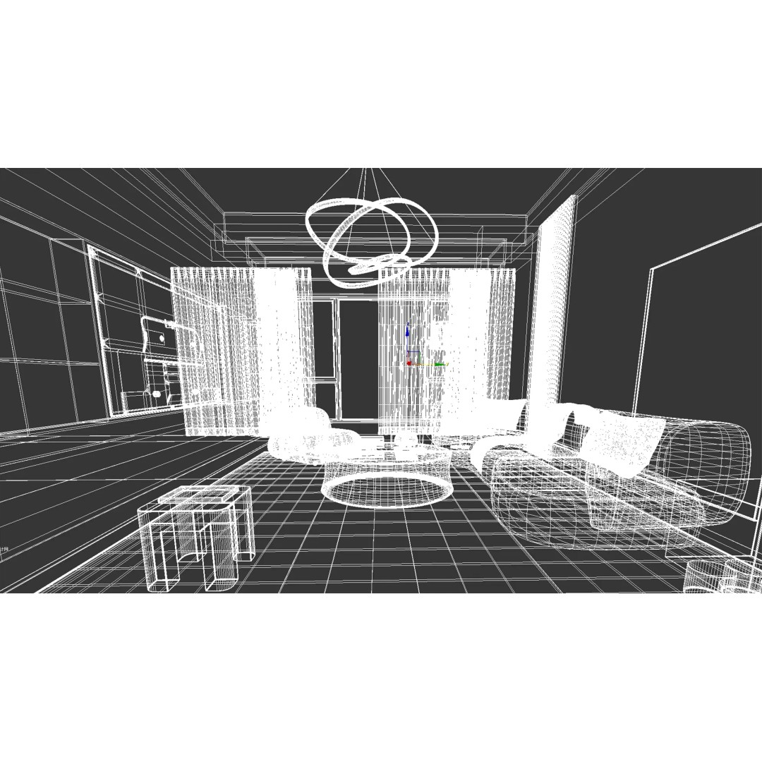 Warm Minimal Living Space 3D Model – Modern Sofa, PBR Textures, FBX - View 8