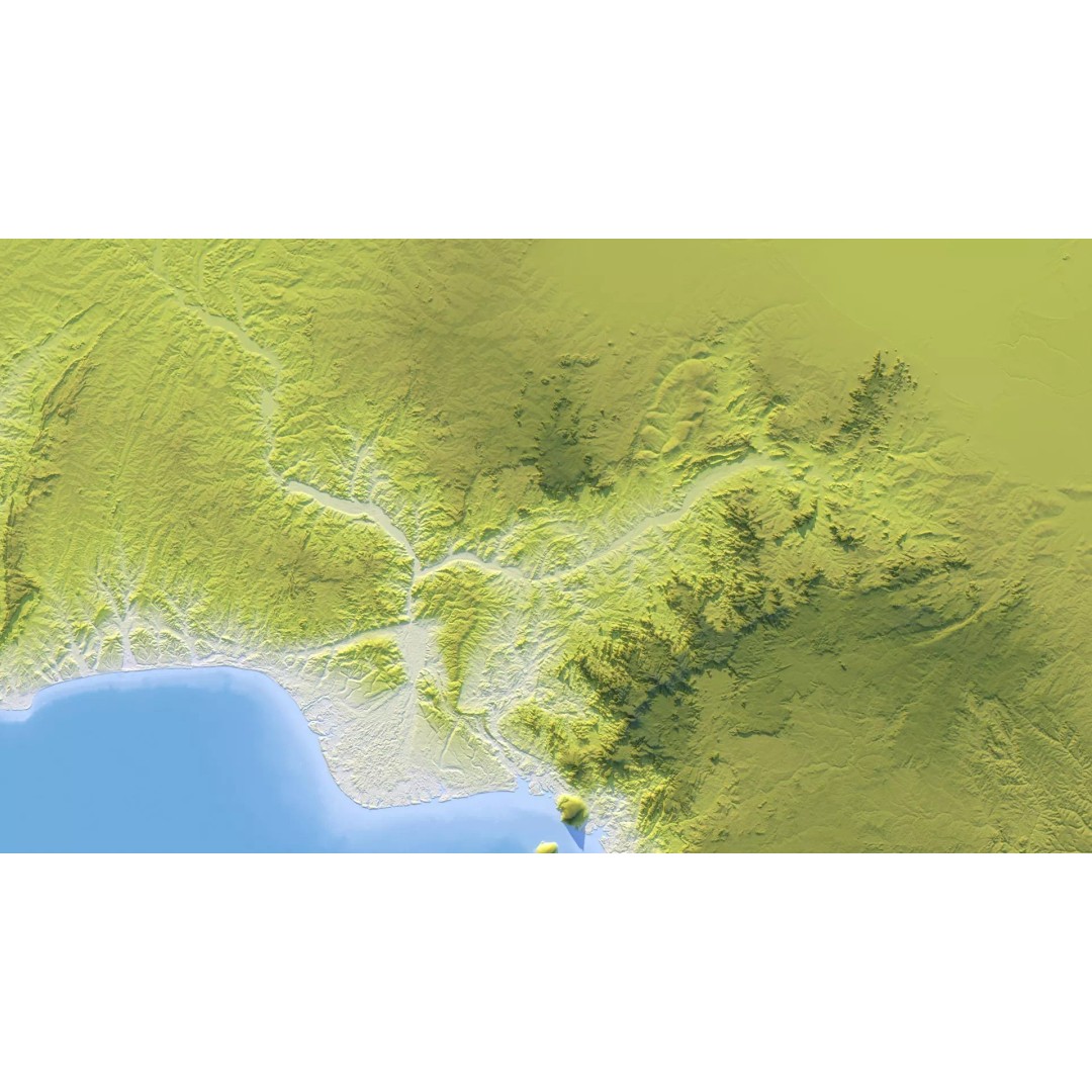 Nigeria Map 3D Model – Realistic Satellite Terrain, FBX/OBJ - View 12