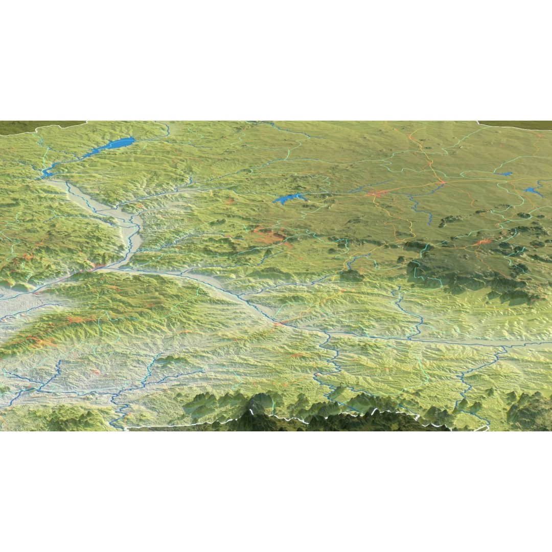 Nigeria Map 3D Model – Realistic Satellite Terrain, FBX/OBJ - View 15