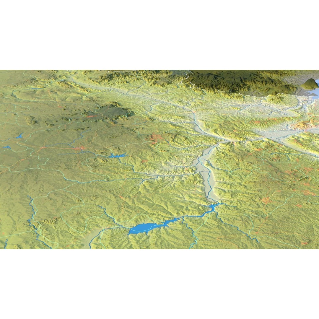 Nigeria Map 3D Model – Realistic Satellite Terrain, FBX/OBJ - View 16