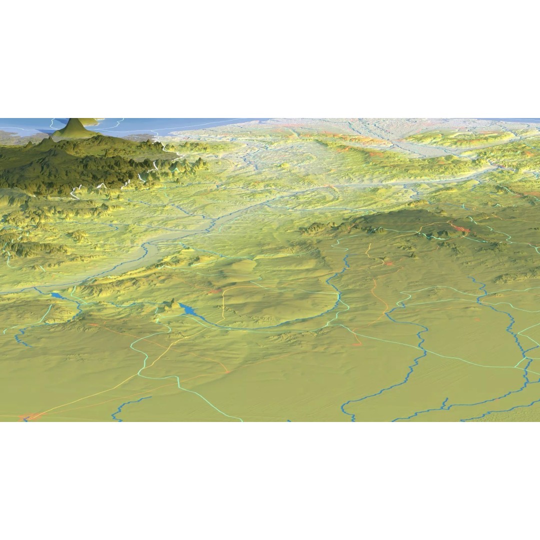 Nigeria Map 3D Model – Realistic Satellite Terrain, FBX/OBJ - View 17