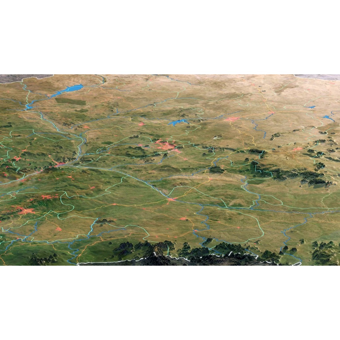 Nigeria Map 3D Model – Realistic Satellite Terrain, FBX/OBJ - View 6