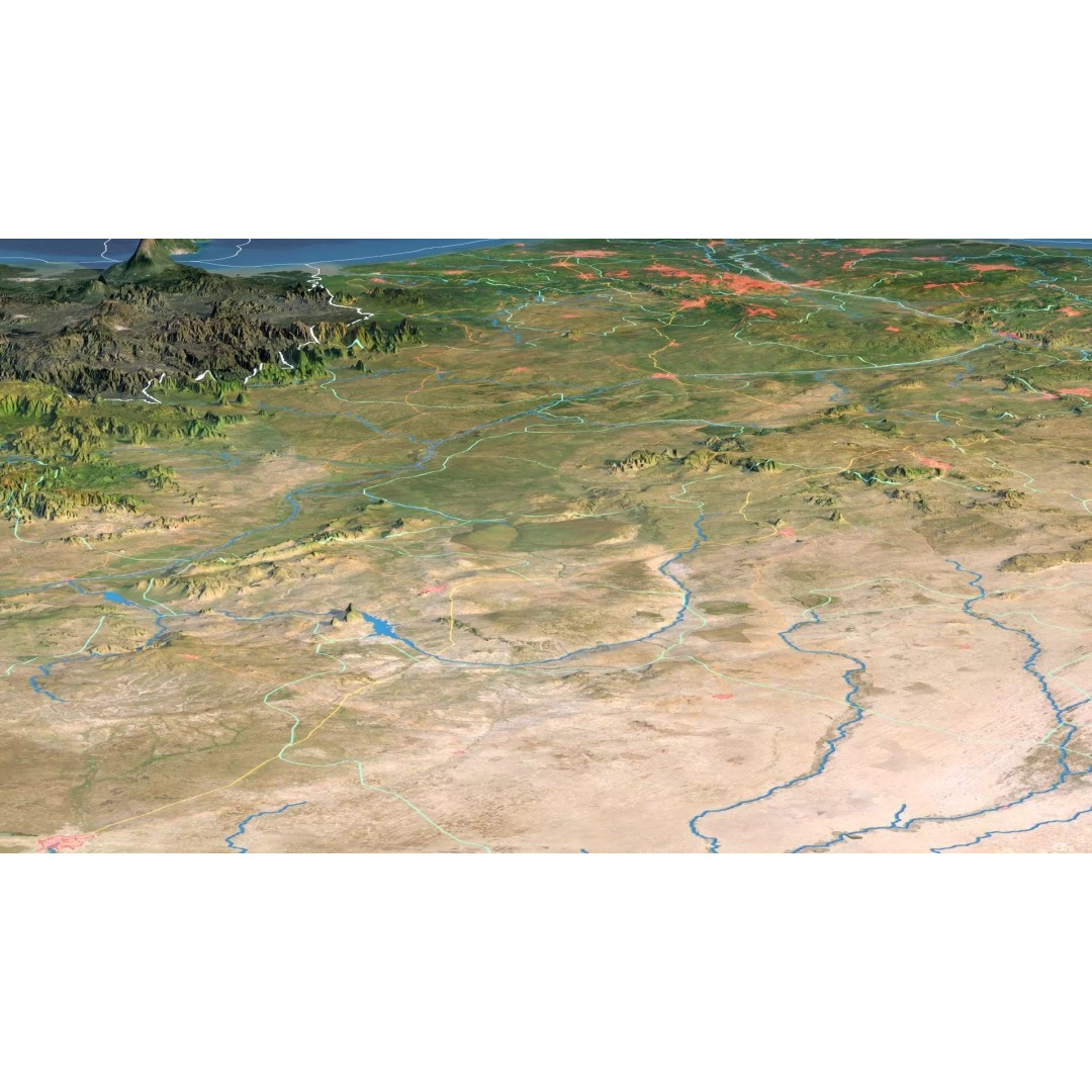 Nigeria Map 3D Model – Realistic Satellite Terrain, FBX/OBJ - View 8