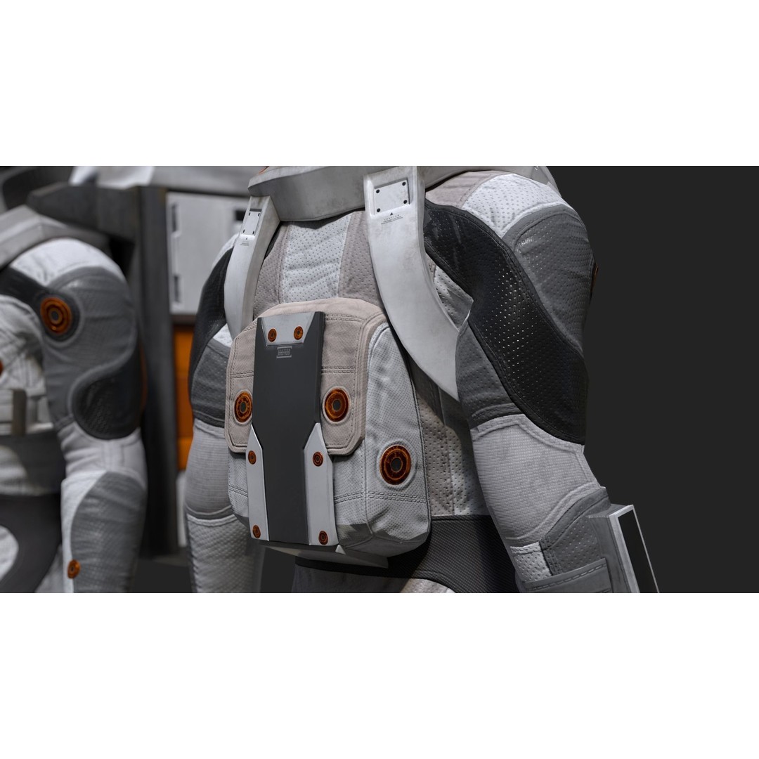 MX02 Male Space Suit 3D Model – Low Poly Rigged Character, FBX - View 13