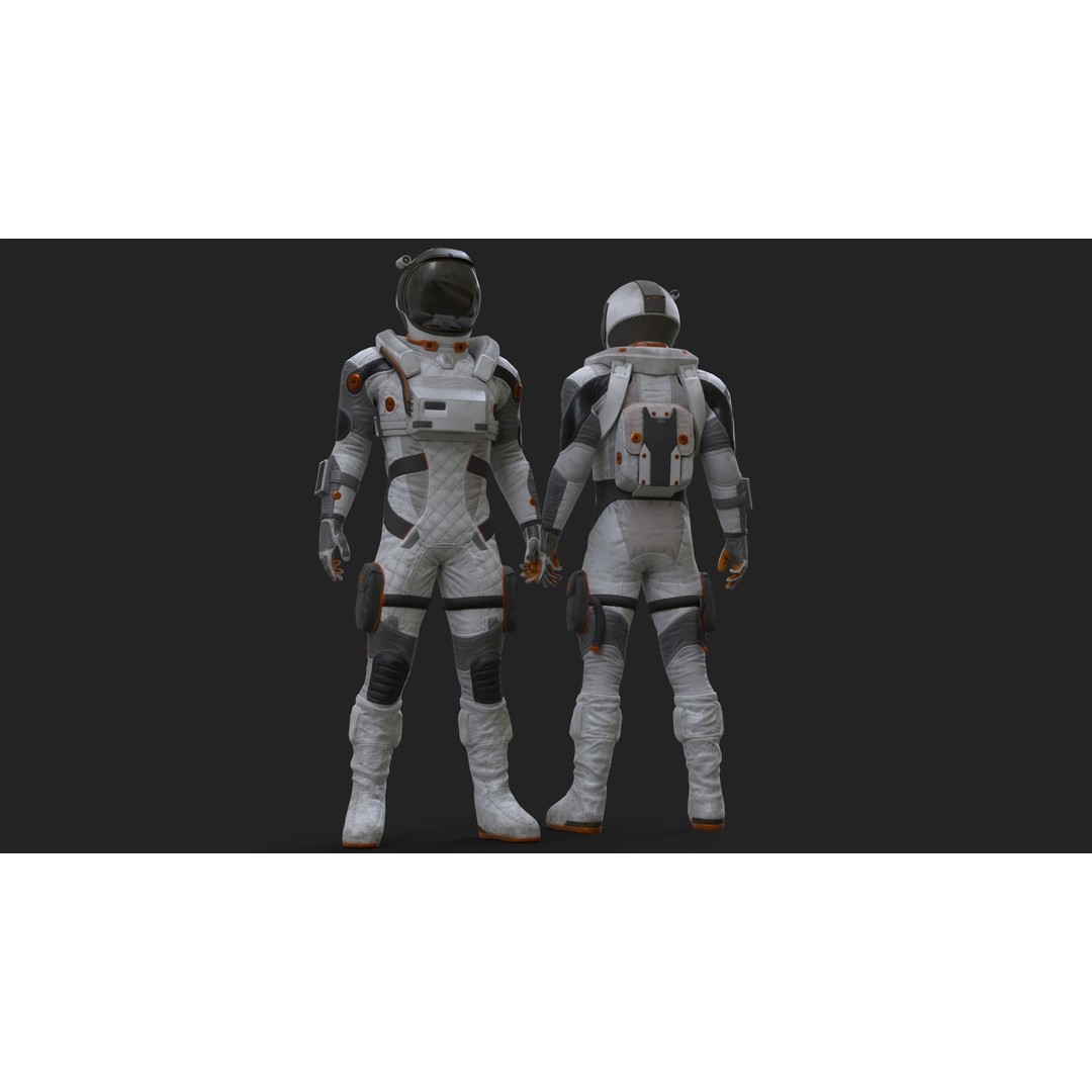 MX02 Male Space Suit 3D Model – Low Poly Rigged Character, FBX - View 14
