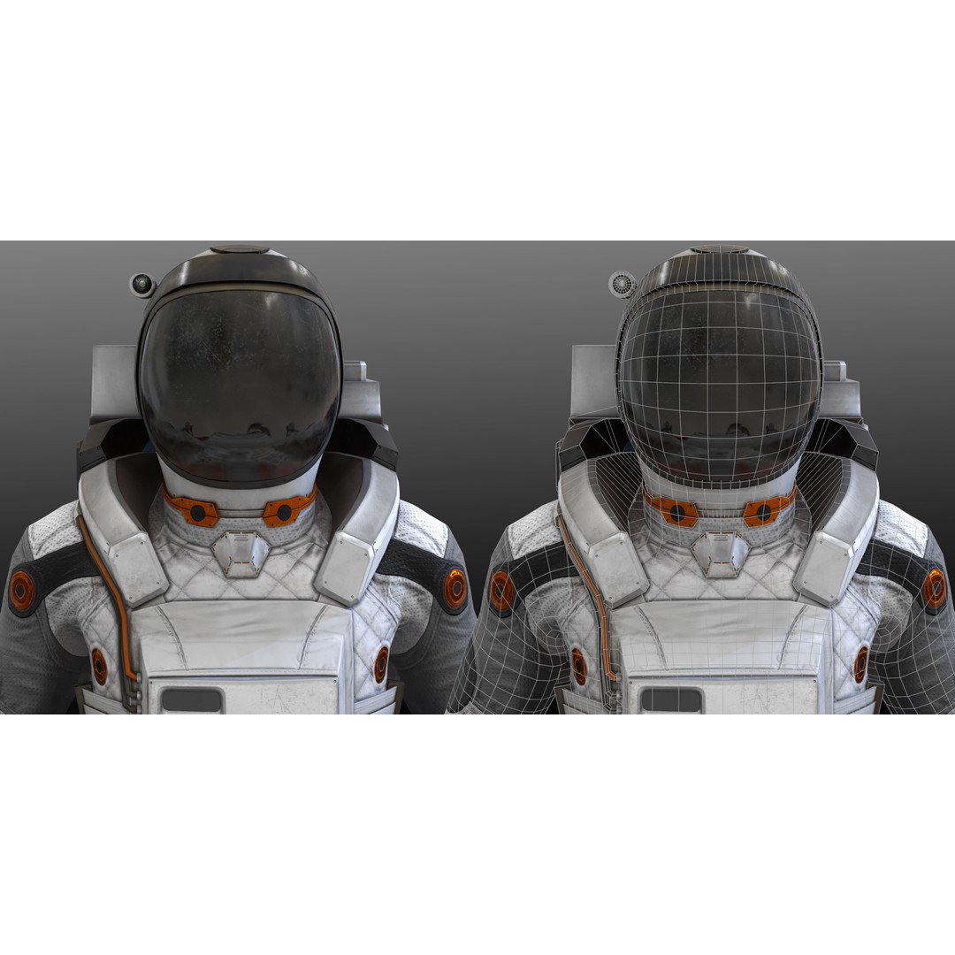 MX02 Male Space Suit 3D Model – Low Poly Rigged Character, FBX - View 3