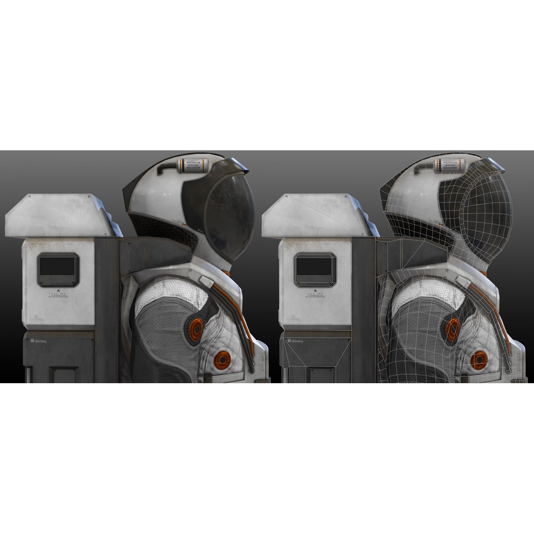 MX02 Male Space Suit 3D Model – Low Poly Rigged Character, FBX - View 4