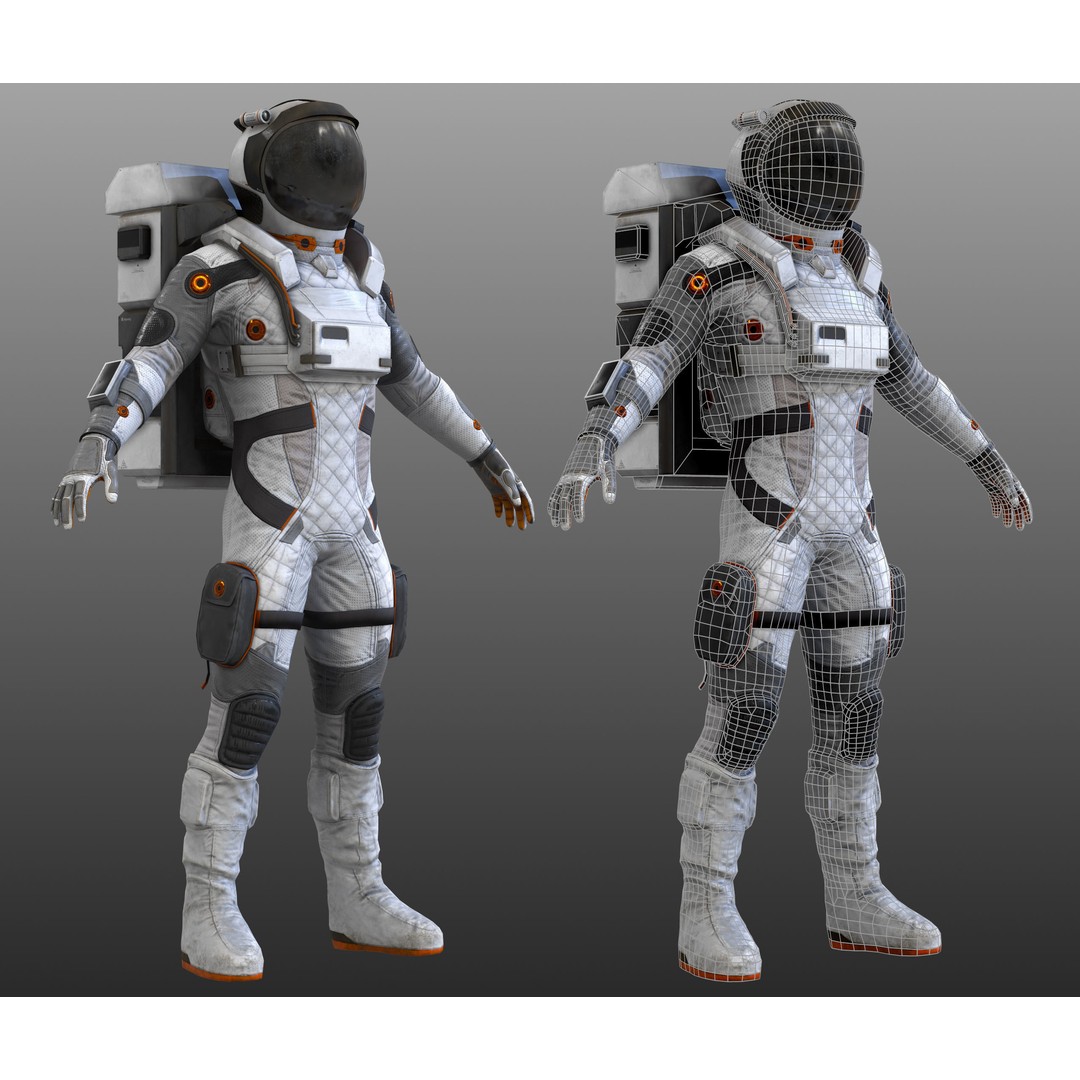MX02 Male Space Suit 3D Model – Low Poly Rigged Character, FBX - View 7