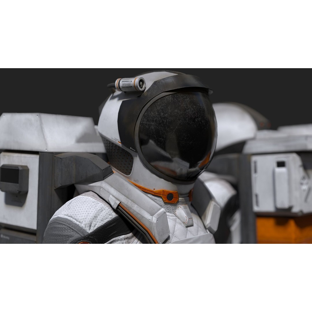 MX02 Male Space Suit 3D Model – Low Poly Rigged Character, FBX - View 9