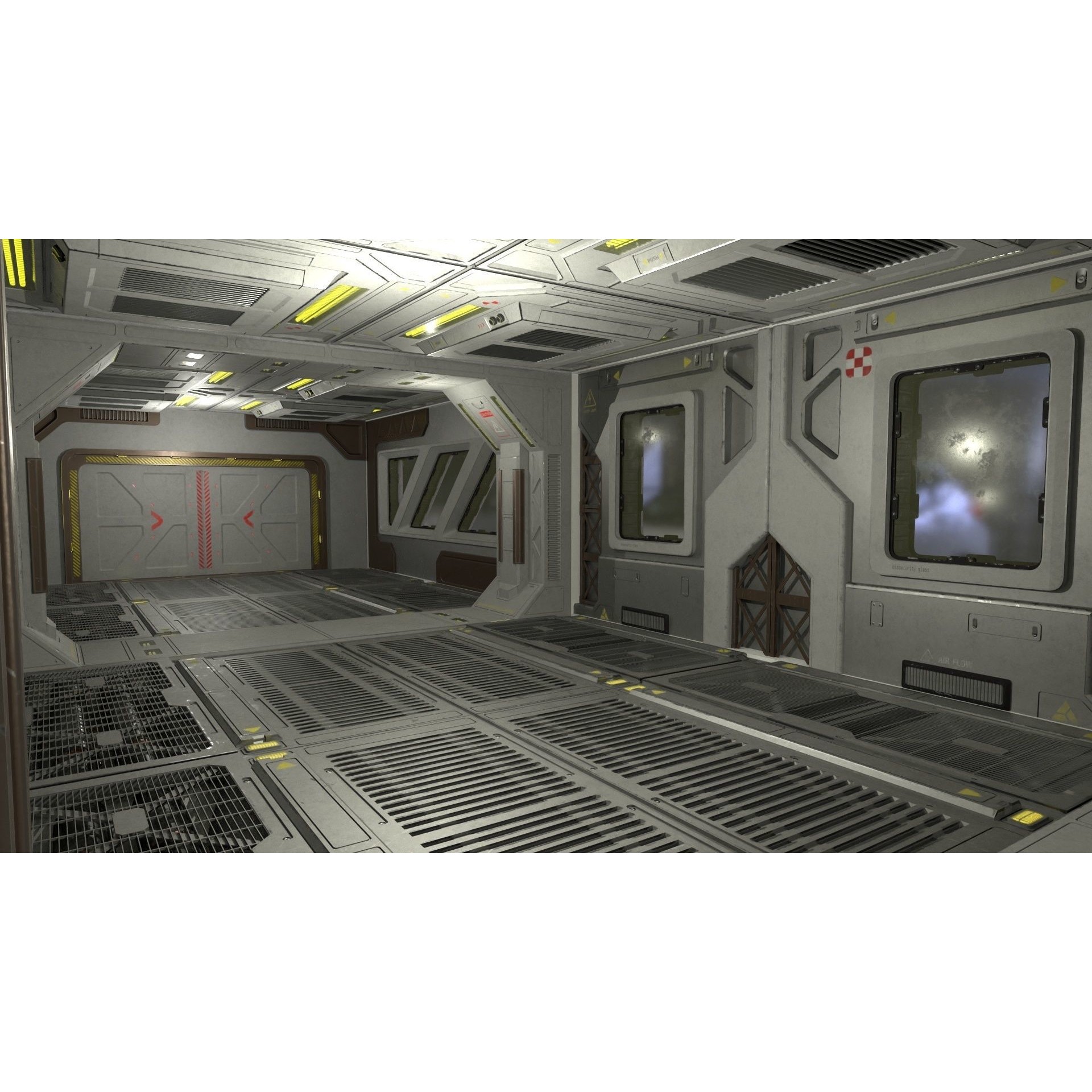 Architecture PBR Space Panels - Low-Poly Game-Ready 3D Model - View 4