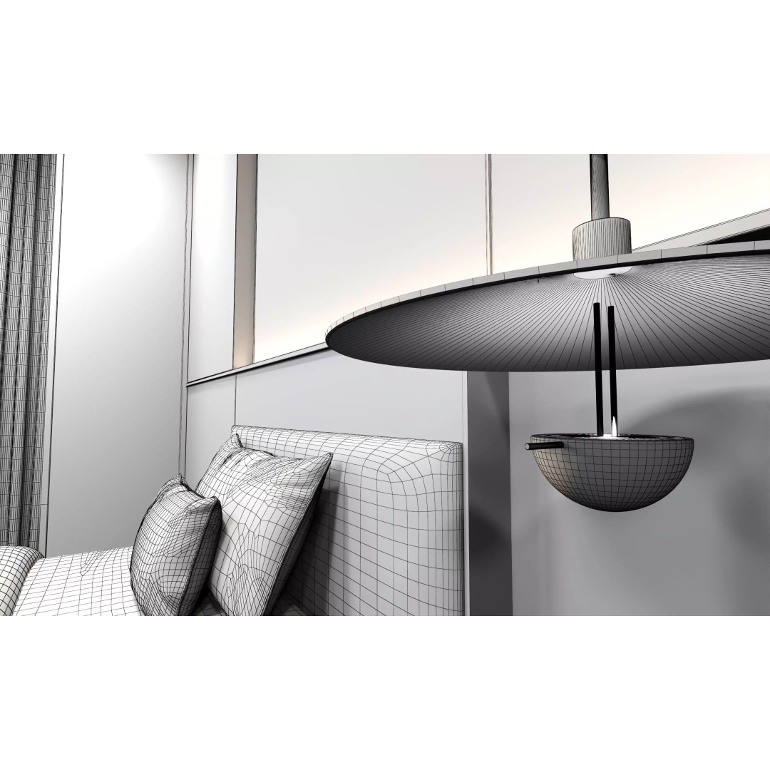 Hotel Bedroom 3D Model – Low Poly Interior with Textures, FBX, OBJ - View 18
