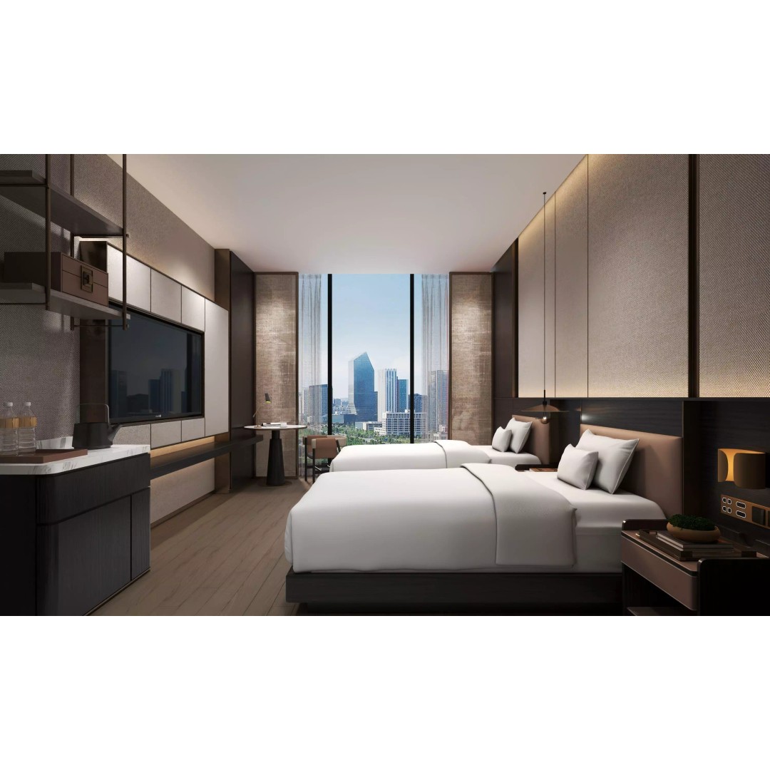 Hotel Bedroom 3D Model – Low Poly Interior with Textures, FBX, OBJ - View 2
