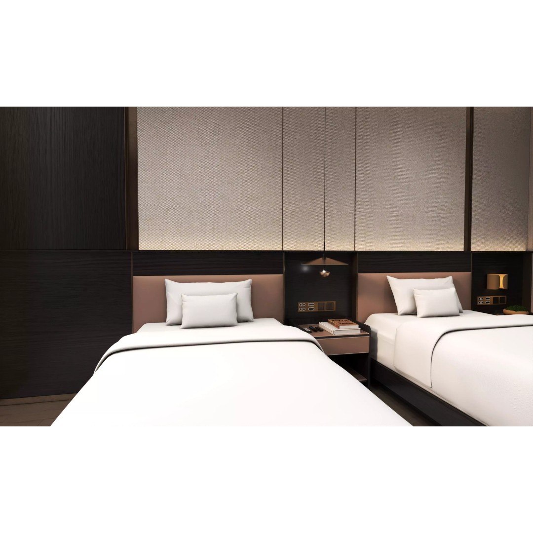 Hotel Bedroom 3D Model – Low Poly Interior with Textures, FBX, OBJ - View 5