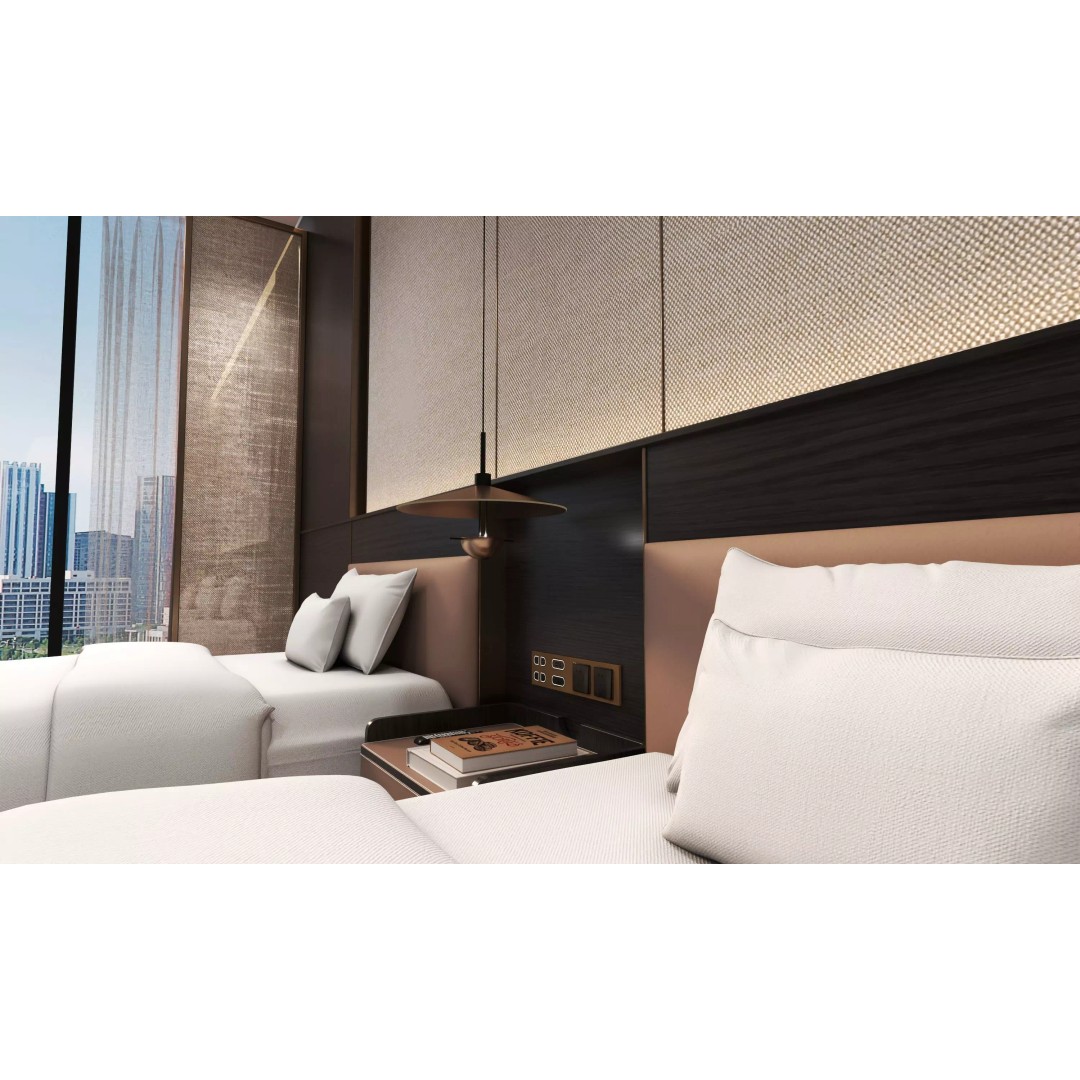 Hotel Bedroom 3D Model – Low Poly Interior with Textures, FBX, OBJ - View 7
