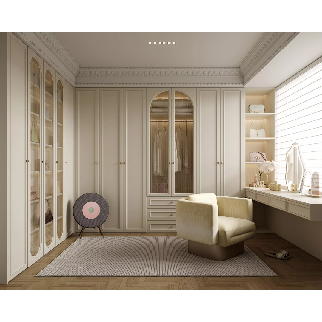Luxury Cream Walk-in Closet 3D Model – PBR Textured, Various Formats - View 2
