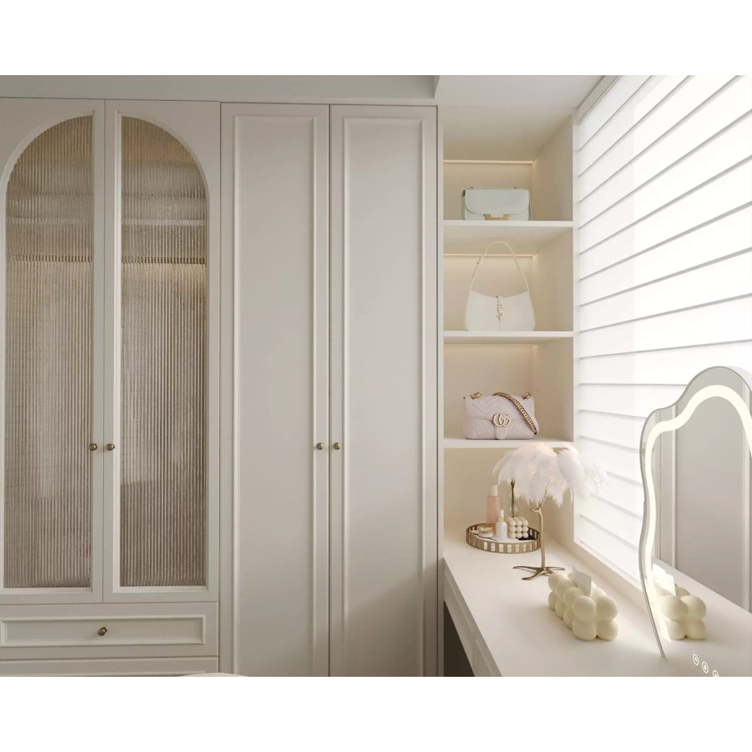 Luxury Cream Walk-in Closet 3D Model – PBR Textured, Various Formats - View 3