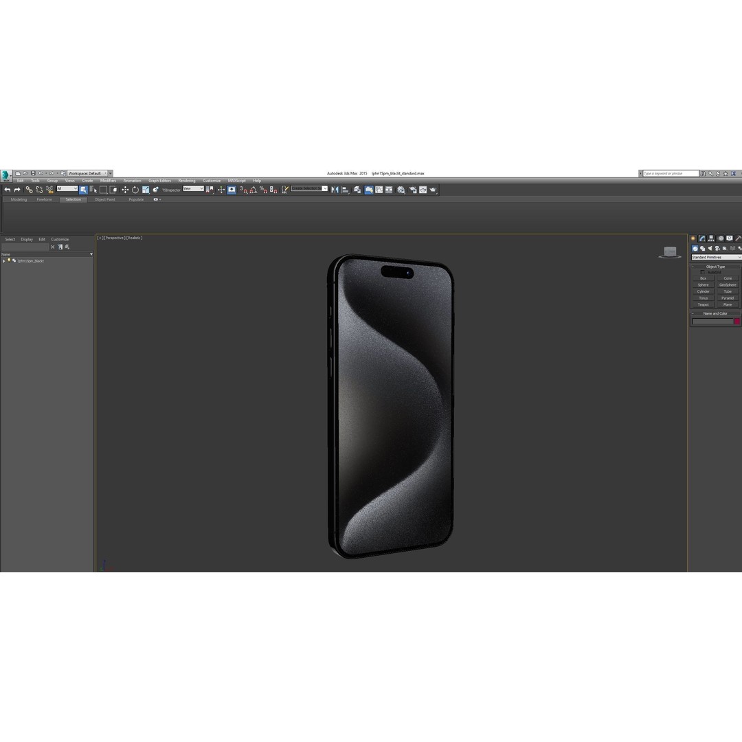Apple iPhone 15 Pro Max Black Titanium 3D Model – High Poly PBR Asset, FBX, OBJ - View 19