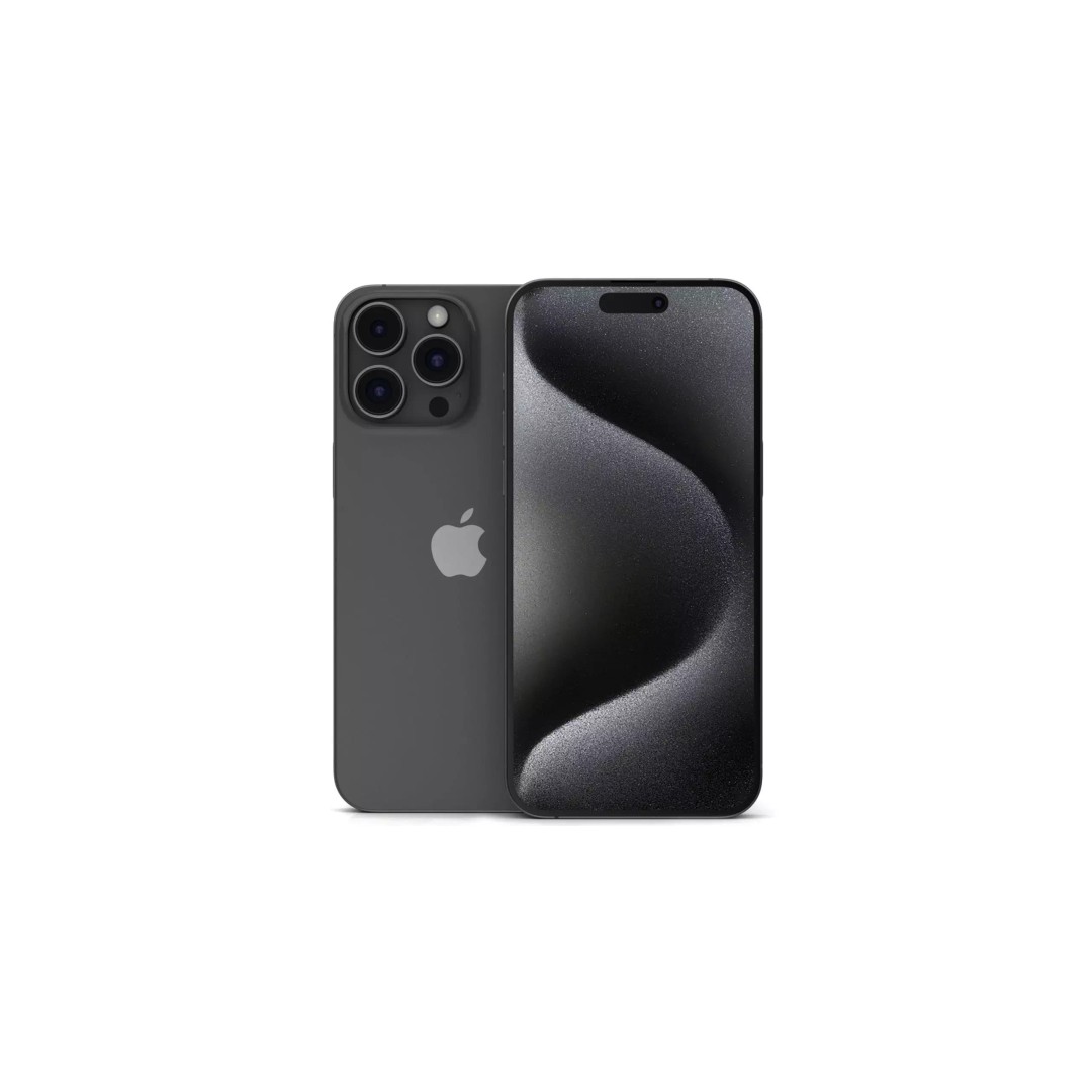 Apple iPhone 15 Pro Max Black Titanium 3D Model – High Poly PBR Asset, FBX, OBJ - View 2