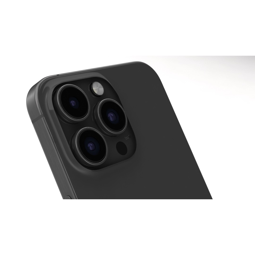 Apple iPhone 15 Pro Max Black Titanium 3D Model – High Poly PBR Asset, FBX, OBJ - View 6