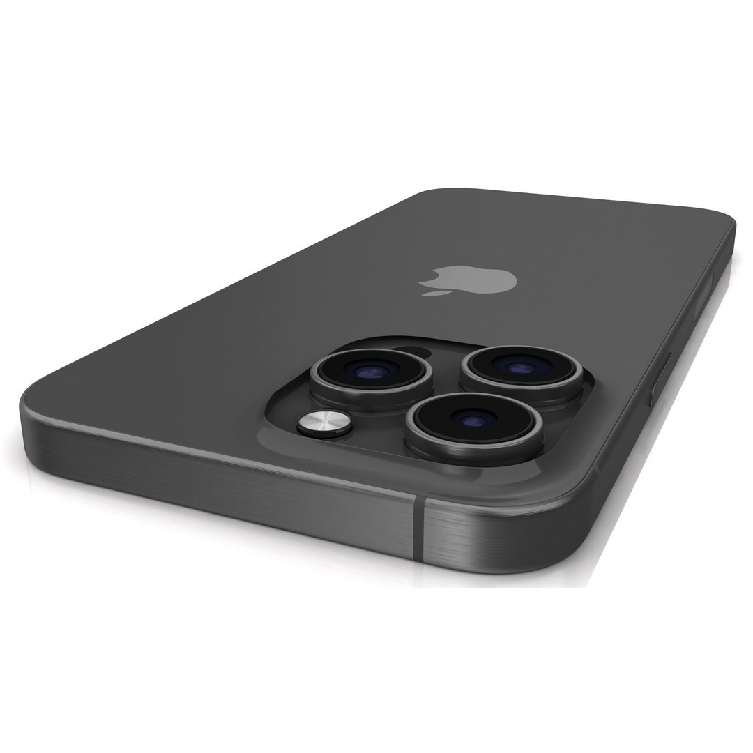 Apple iPhone 15 Pro Max Black Titanium 3D Model – High Poly PBR Asset, FBX, OBJ - View 7