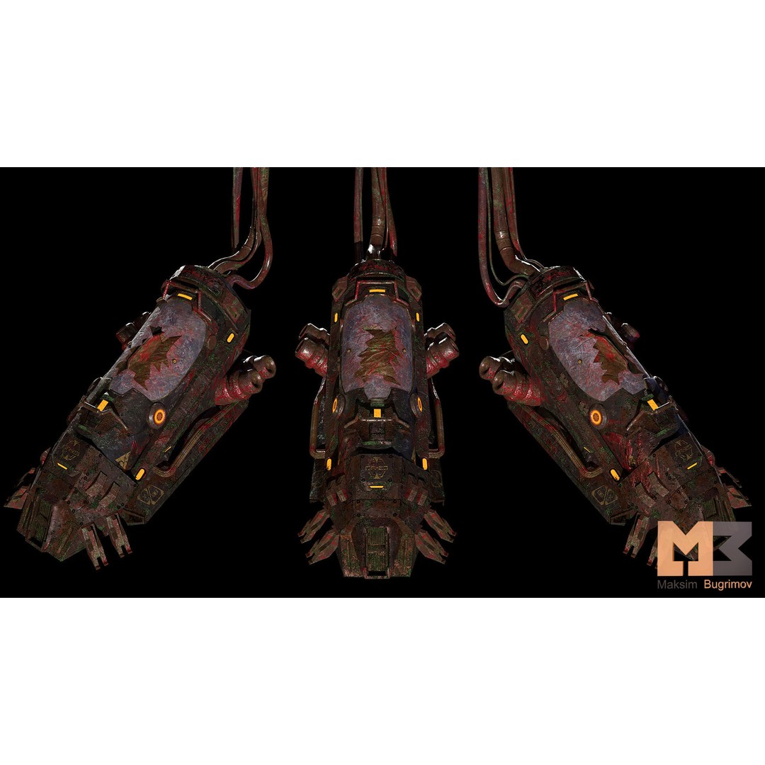 Creo Capsule 3D Model – Low Poly Space Asset with PBR Textures - View 10