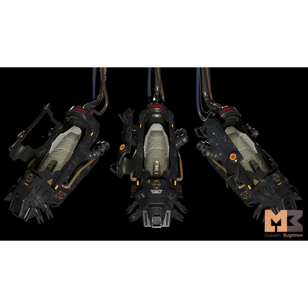 Creo Capsule 3D Model – Low Poly Space Asset with PBR Textures - View 11