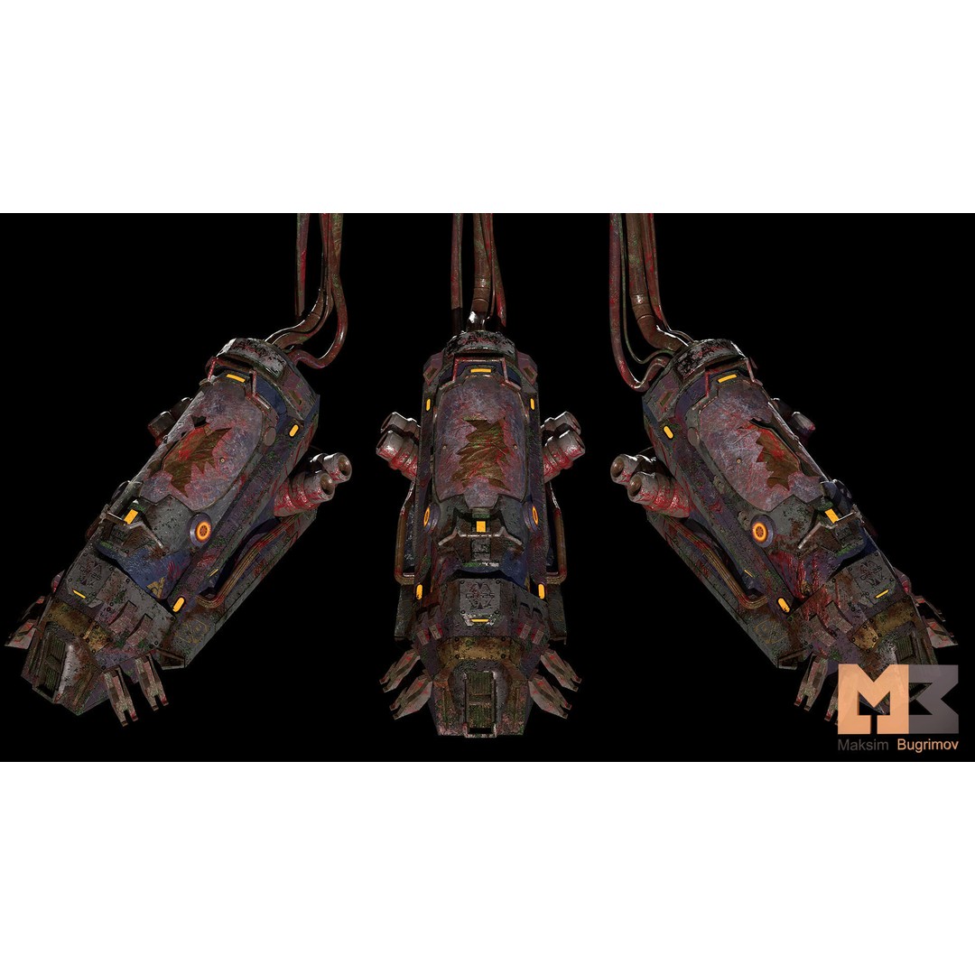 Creo Capsule 3D Model – Low Poly Space Asset with PBR Textures - View 8