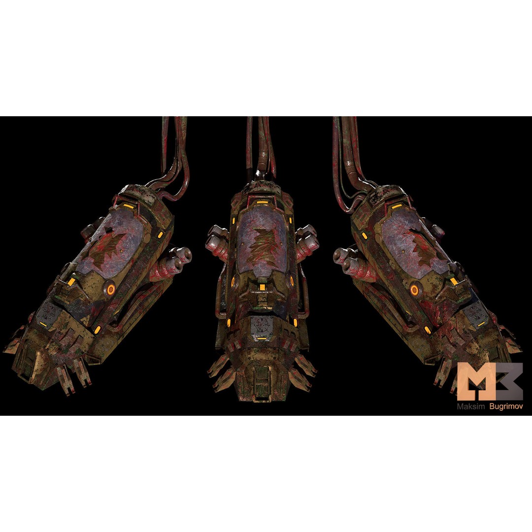 Creo Capsule 3D Model – Low Poly Space Asset with PBR Textures - View 9