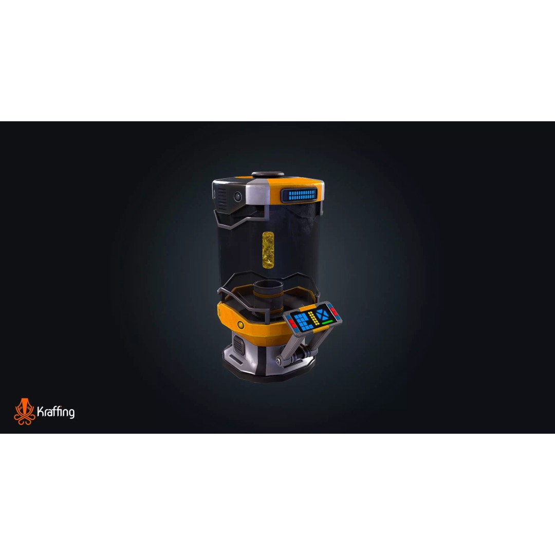 SCI-FI Energy Container 3D Model – Low Poly PBR Game Asset, FBX - View 3