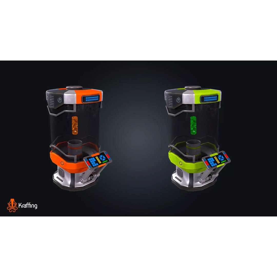 SCI-FI Energy Container 3D Model – Low Poly PBR Game Asset, FBX - View 5