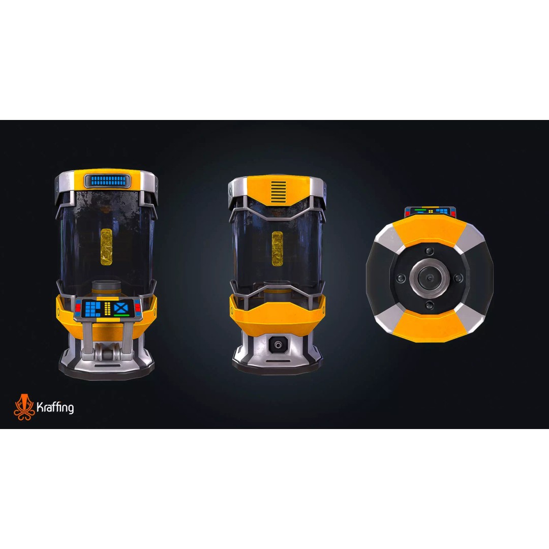 SCI-FI Energy Container 3D Model – Low Poly PBR Game Asset, FBX - View 7