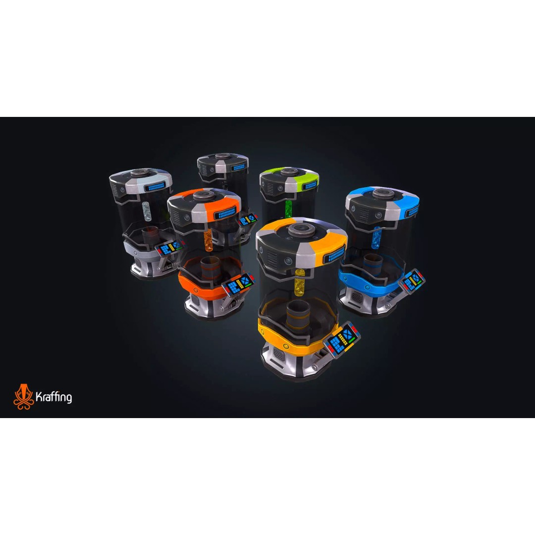 SCI-FI Energy Container 3D Model – Low Poly PBR Game Asset, FBX - View 8