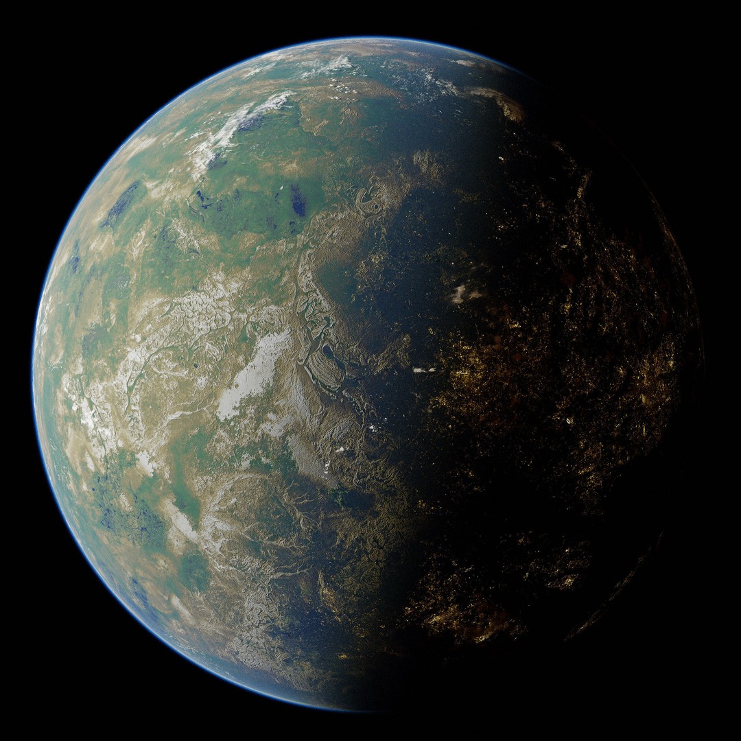Planet Tveta 3D Model – Ultra-Realistic Space Asset, Blender - View 3