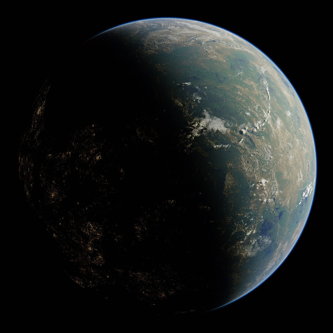 Planet Tveta 3D Model – Ultra-Realistic Space Asset, Blender - View 4