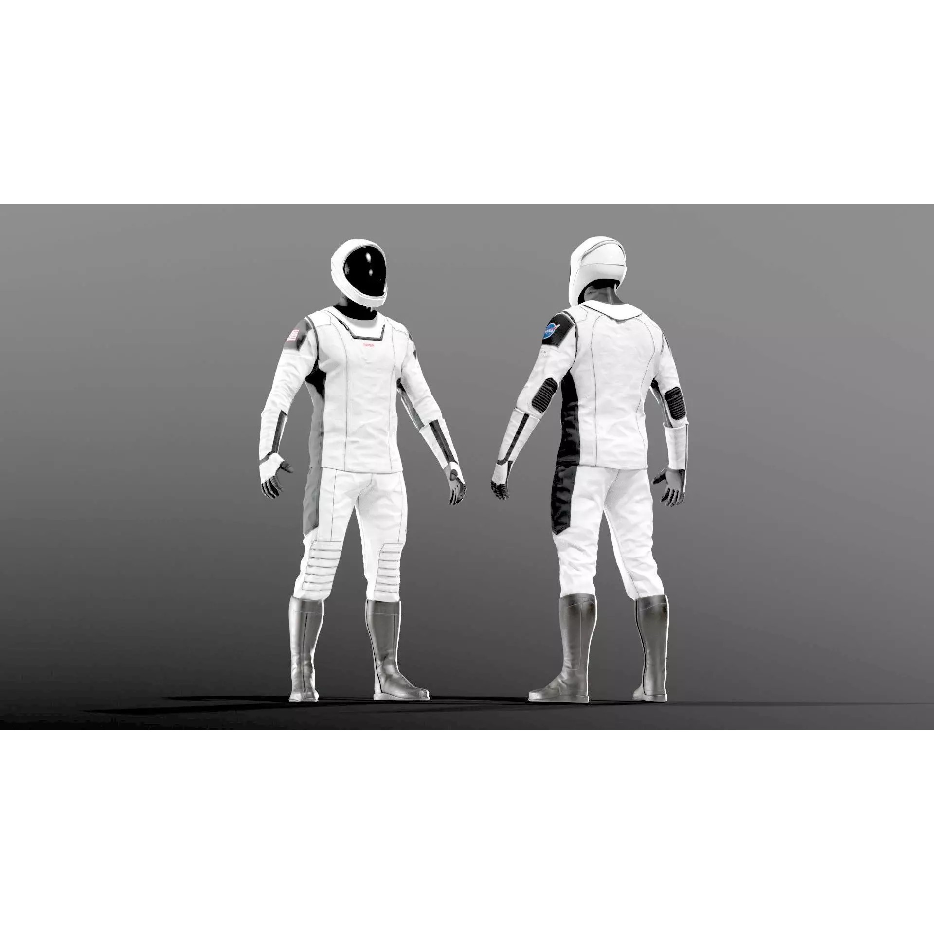 SpaceX Dragon Starman Spacesuit - High-Poly 3D Model - View 2